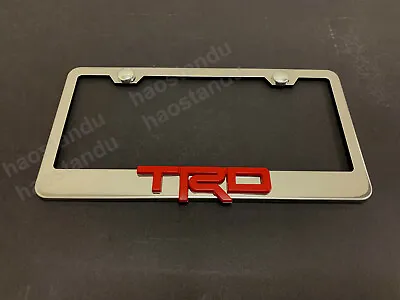 $23.58 • Buy 1x 3D RedTRD STAINLESS STEEL License Plate Frame RUST FREE + Screw Cap (red)