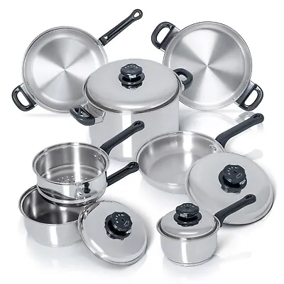 Maxam 12-Element Waterless Cookware Set 11-Pieces • $209.89