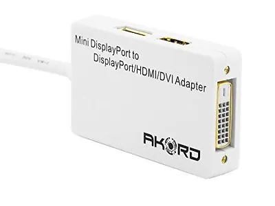 3-in-1 Thunderbolt Mini Display Port To DVI/HDMI/DP Adapter Convertor • £3.99