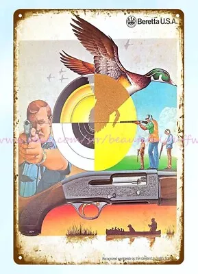 1985 Beretta Hunting Mallard Duck Firearms Metal Tin Sign New Bedroom Design • $18.80