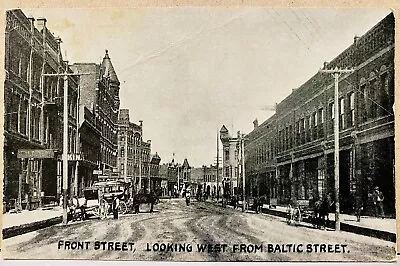 1911 Postcard Front Street Looking West From Baltic Street Missoula Montana MT • $9.95