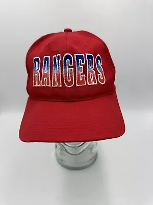 RARE VTG Texas Rangers MLB Annco Professional Model Snapback Hat Blue Red Green • $44.99
