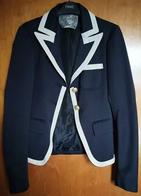 £12 • Buy Liquorish Jacket Size 10 Coat Nautical Navy White Blazer Office Work