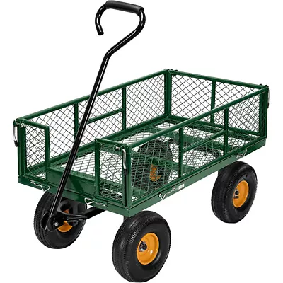 Steel Garden Cart Utility Wagon 1100 Lbs W/ Removable Sides Yard Lawn Trolley • $99.99