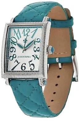 Judith Ripka Watch Turquoise Quilted Genuine Leather Band • $40