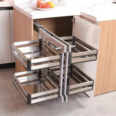 Kitchen Cupboard Larder Magic Corner Pull Out 4 Baskets Storage Units Soft Close • £175.95