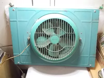 Vintage Empex Turquoise Adjustable Metal Window Fan - Working - 25 X17 X2.25  • $64.99