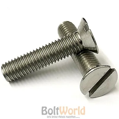  M3 M4 M5 A4 Steel Stainless Machine Screws Flat Head Countersunk Slotted Bolts • £52.88