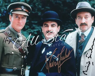 POIROT - David Suchet / Hugh Fraser / Philip Jackson Signed Photograph 02 • £175