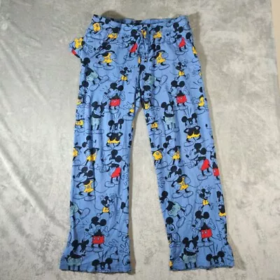 Disney Pajama Pants XL Blue All Over  Mickey Mouse Print Lounge   • $17