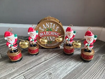 Mr Christmas Santa's Marching Band 4 Santa Drums Animatronic Musical 23611 Works • $74.35