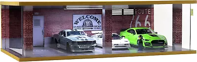 1/24 Scale Die-Cast Car Garage Display Case With Clear Acrylic Cover And LED Lig • $96.99