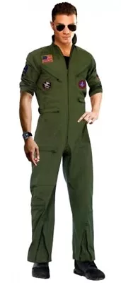 Fighter Pilot Aviator 80s Top Gun Jumpsuit Air Force Costume Complete~! • $69.99