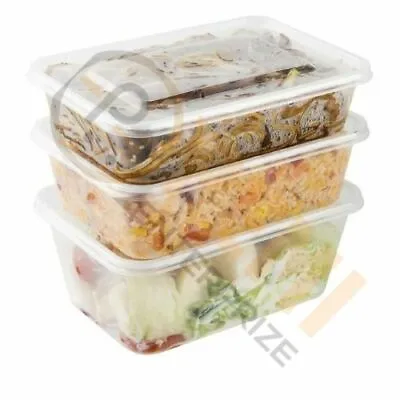 500ml Plastic Food Takeaway Heavy Duty Satco Containers With Lids Microwave Safe • £4.99