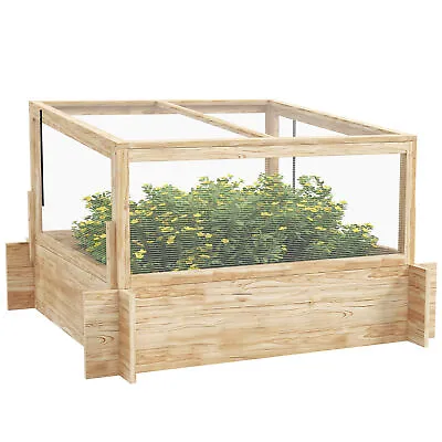 Outsunny Outdoor Raised Garden Bed With Cold Frame Greenhouse And Openable Top • £61.99