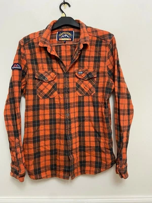 £15 • Buy Superdry Orange Black Casual Shirt Size XL Boys Long Sleeve (X188)