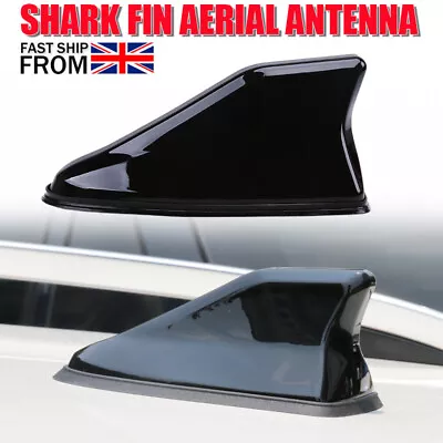 Universal Car Auto Shark Fin Antenna Roof Aerial Mast FM/AM Radio Signal Black • £10.99