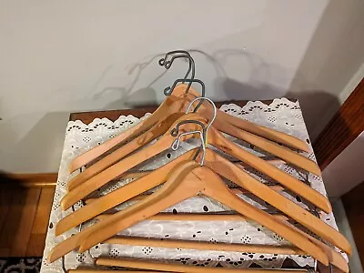 Lot Of 6 Vintage Light Wood Suit Or Pants Hangers • $9.99