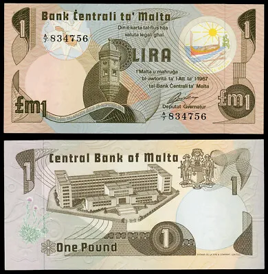 MALTA Central Bank Of Malta L. 1967 (1979) Lira / Pound Choice AU #CU85197 • $19