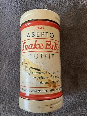 Vintage B-D ASEPTO Snake Bite Outfit Kit - Metal Tin #2006 ~ With Contents • $16.99