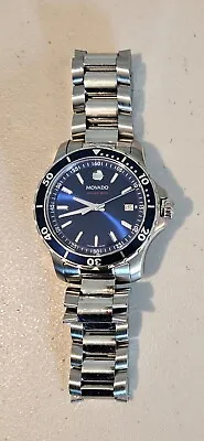 Movado Series 800 Mens Blue Dial Stainless Steel Swiss Quartz Watch 2600137 • $369.99