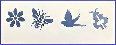 Flexible Stencil *MINI MIX Set 2 * Flower Bee Bird Ladybird - Card Making  • $2.75