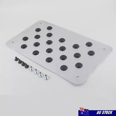 Aluminum Car Floor Carpet Mat Patch Heel Scuff Plate Foot Rest Pedal Pad 28*16cm • $27.29