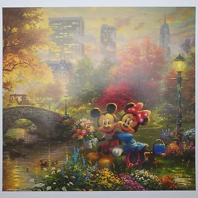 Mickey Mouse Minnie Lithograph Thomas Kinkade Disney Poster 12x11.5 New York • $15