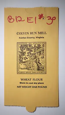 Vintage Paper Sack Bag - COLVIN RUN MILL CORN MEAL FAIRFAX COUNTY VA  -   1993 • $12