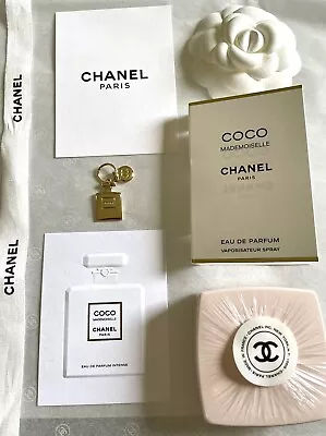 £49.95 • Buy Chanel No.5 Soap Coco Mademoiselle Edp Chanel Gold Charm Camelia Ribbon Set