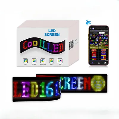 Bluetooth LED Display Flexible Screen Message Scrolling Sign Board Ultra-thin • £27.59