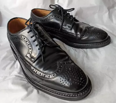 Loake Sovereign Longwing Brogues In Black 7.5 - Dainite Soles • £74.95