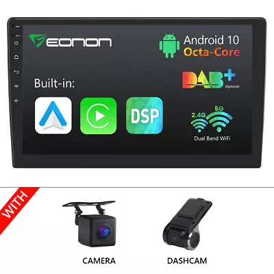 CAM+DVR+Android Car Stereo GPS Navigation Radio Double Din WIFI 10.1 CarPlay DSP • $217.19