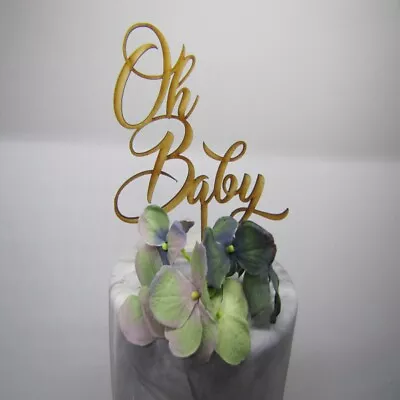 Wooden MDF Laser Cut Baby Shower Cake Topper Oh Baby • $9.95