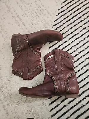 Miss Sixty Women's Leather Studded B Boots Bootie Shoes Size 37 • $8