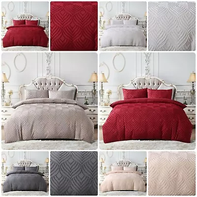 New 3PCs Jacquard Modern Design Chelsea Duvet Quilt Cover Set With 2 Pillow Case • £31.50