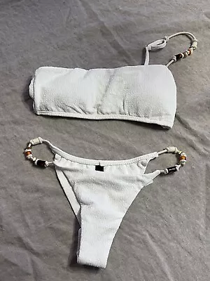 VIX Paula Hermanny NWT Brazilian Cut White Bikini Size S • $75