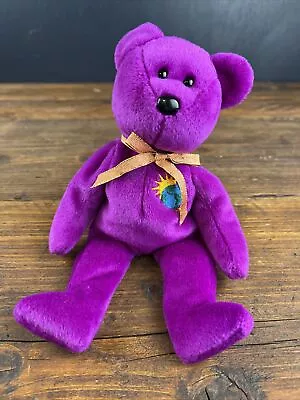 Ty Beanie Babies Millenium Bear Rare 1999 Purple Soft Toy 9” • £5.99