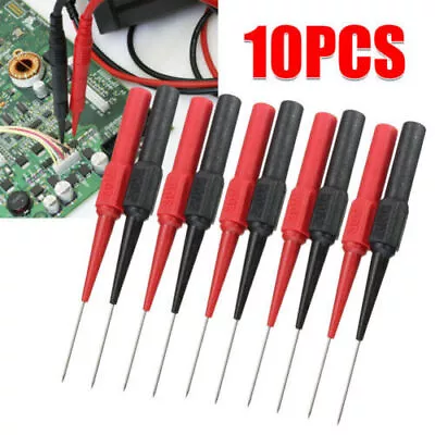 10PCS For Banana Plug Lead Back Probes Sharp Needle Micro Pin Multimeter Test • £5.19