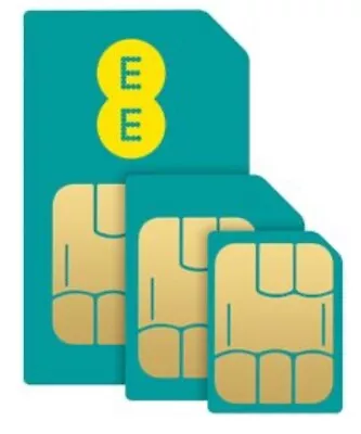 EE Sim Card Pay As You Go £30Pack 125GB Data Unlimited Calls SMS Mini Micro Nano • £0.99