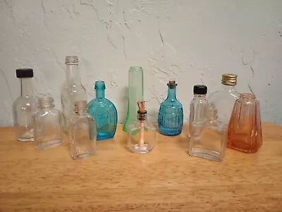 Vintage Lot Of 12 Mini Glass Bottles Variety • $8