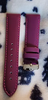 18mm Purple Patent Genuine Leather Interchangeable Watch Band Fits Michele Deco • $14.20