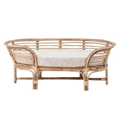 £159.18 • Buy Bloomingville Carina Wicker Pet Dog Sofa Bed Basket With Pillow Cushion Beige