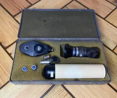 Vintage Keeler Ophthalmoscope Optoscope Set- In Case- Medical Collectable • £39.99