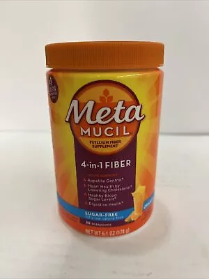 Meta Mucil 4-in-1 Fiber - Sugar Free - 30 Teaspoons - Orange Flavor - Exp. 5/25 • $15.99