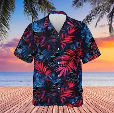 Miami Marlins Button Down Shirt Primary Logo City Connect Fan Gifts • $24.99