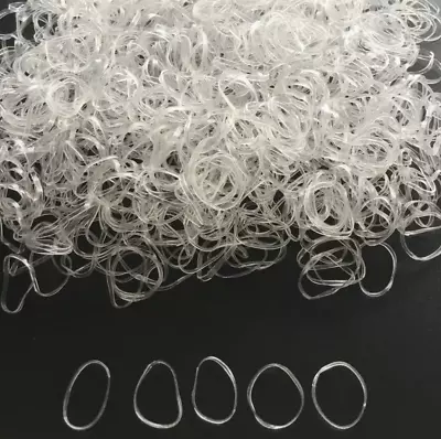 1000pcs Clear Elastic Hair Rubber Bands Transparent Mini Hair Ties Small Crafts • $1.99