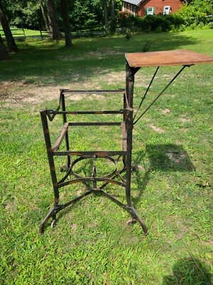 Vintage Toledo Uhl Art Steel Typewriter Stand Base Industrial Metal On Wheels • $500