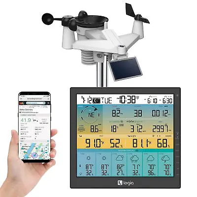 Logia 7-in-1 Wi-fi Weather Station 6-Day Forecast Solar Panel & 10  Screen • $126.22
