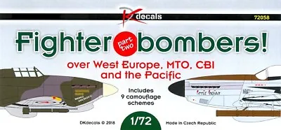 DK Decals 1/72 FIGHTER BOMBERS Part 2 Over Western Europe MTO CBI & Pacific • $14.99